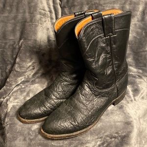 Justin Black Elephant leather boots
